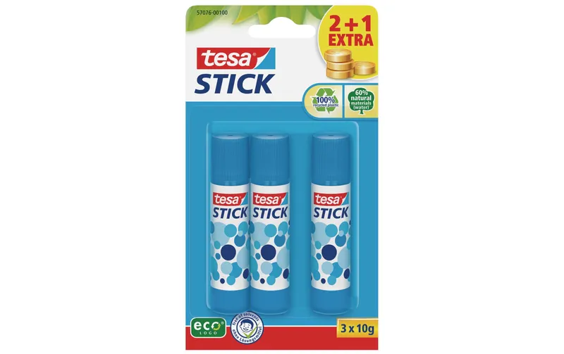 tesa Klebestift-set ecoLogo 3 pezzi, blu