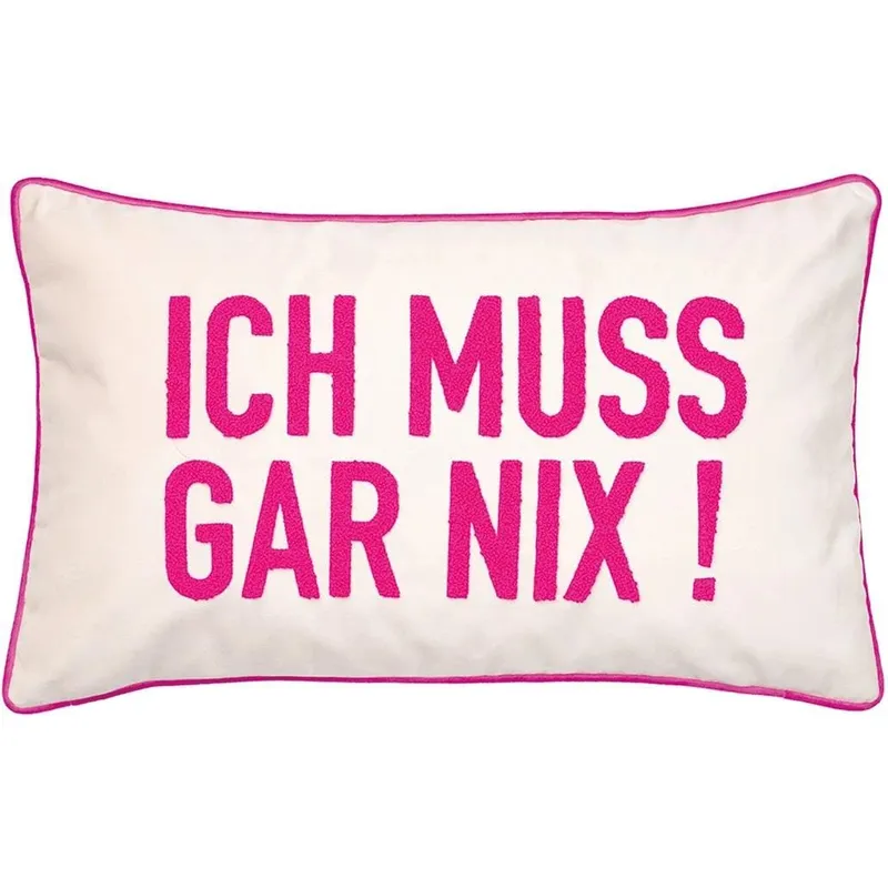 oreiller coussin housse Je n'ai rien à faire 30 x 50 cm