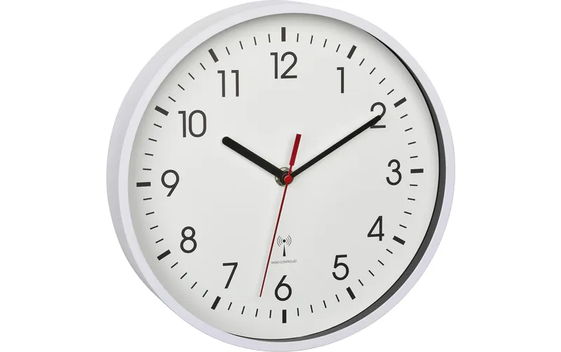 TFA Dostmann Funk-Wanduhr white