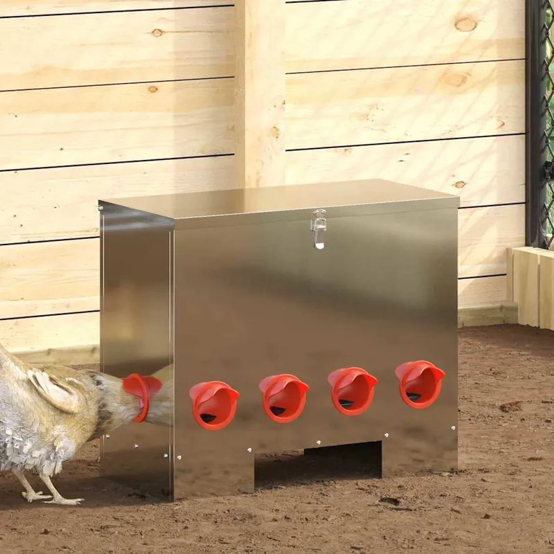 Mangeoire pour poules Argenté 60,5 x 29 x 51 cm 25 kg