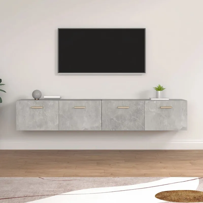 Wandschränke 2 Stk. Betongrau 100x36,5x35 cm derivato del legno