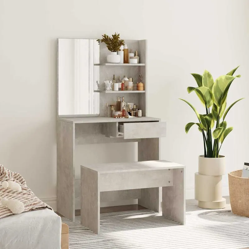Set Toeletta Grigio Cemento 74,5x40x141 cm