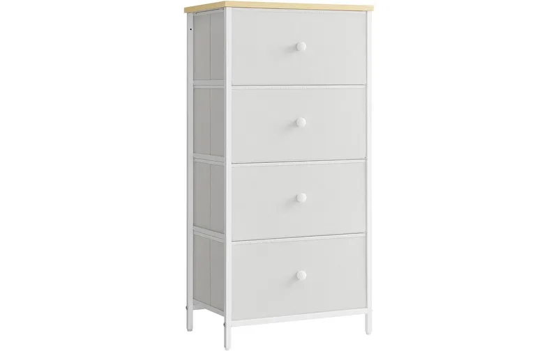Songmics Kommode mit vier Schubladen 30 x 91.7 cm, Schwarz/Braun