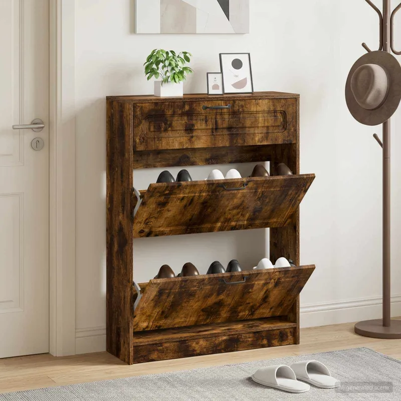 Cabinet à chaussures UTRECHT 78 x 24 x 100 cm Bois d'ingénierie