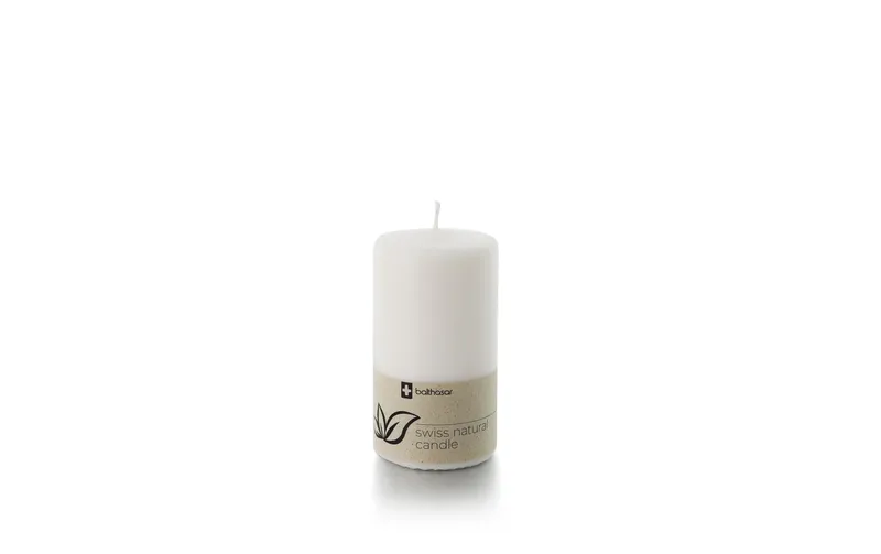balthasar Zylinderkerze Swiss naturelal Candle 12 x 6 cm blanc