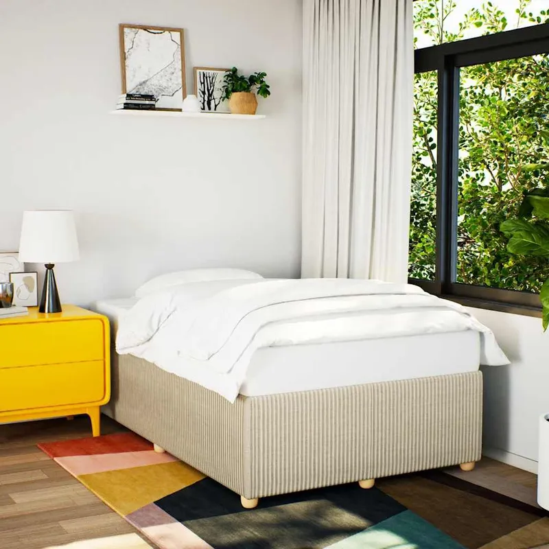 struttura letto senza materasso crema 120x190 cm tessuto
