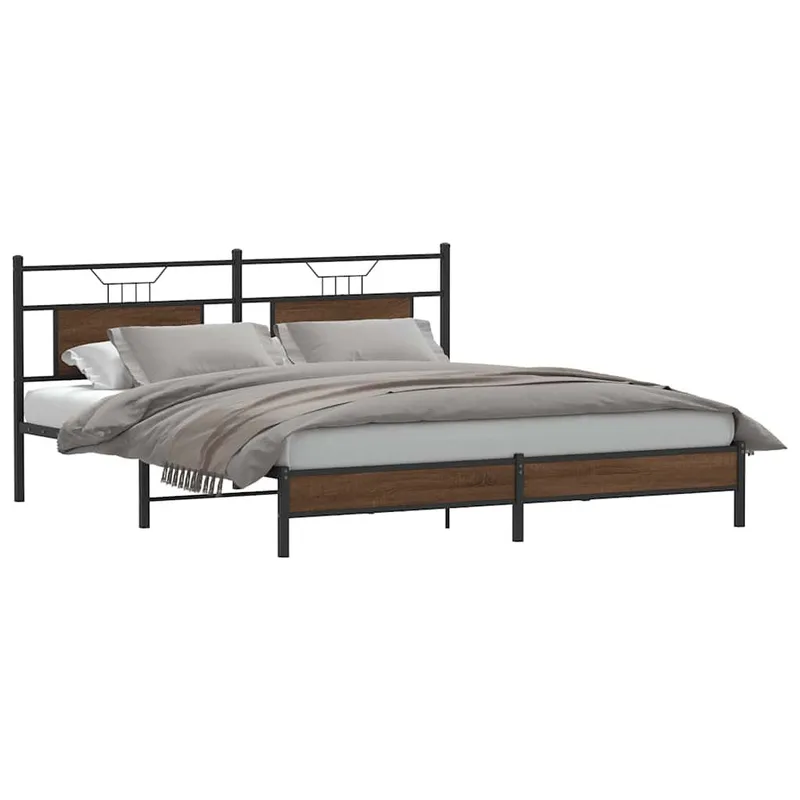Cadre de lit sans matelas chêne marron 183x213 cm