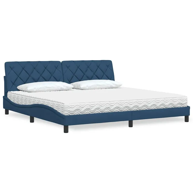 Bett mit Matratze blu 200x200 cm tessuto