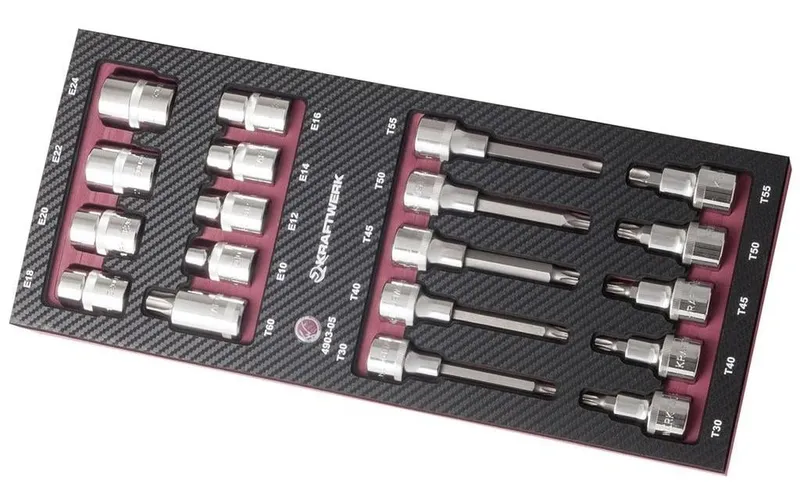 Kraftwerk Steckschlüssel-Set Bit 1/2" TX, 19-teilig