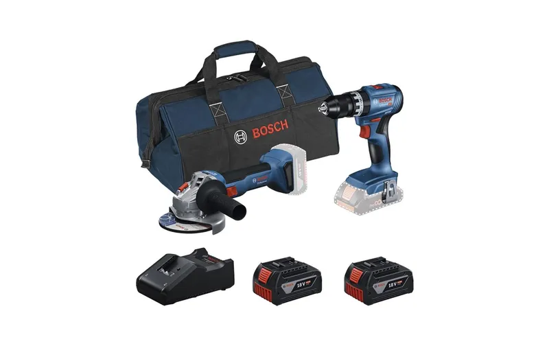 Bosch Professional Akku-Werkzeugset GSB V-45 + GWS V-8 + 2x 4.0 Ah