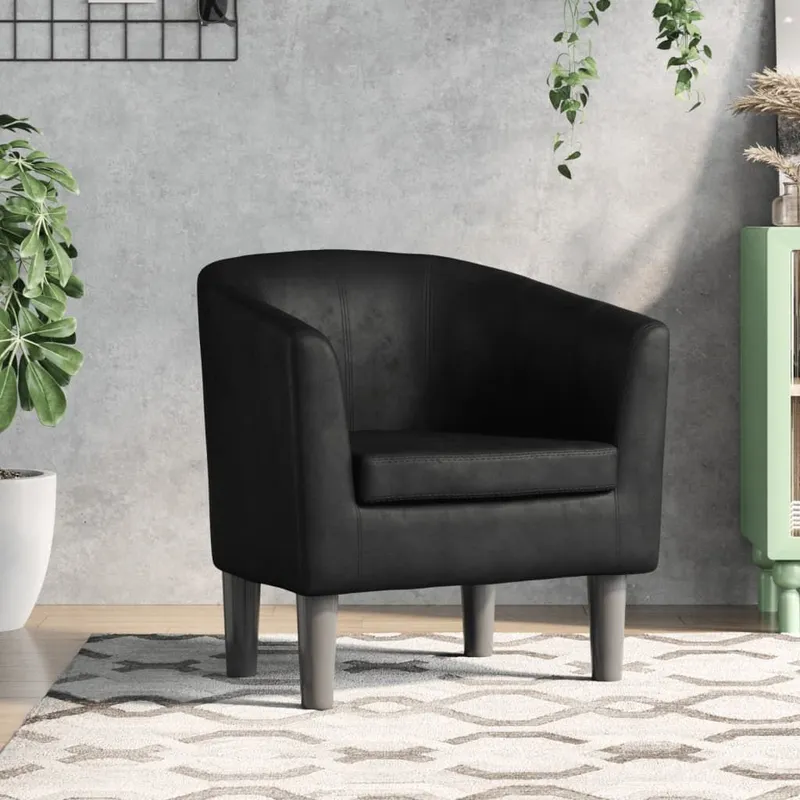 Fauteuil noir similicuir
