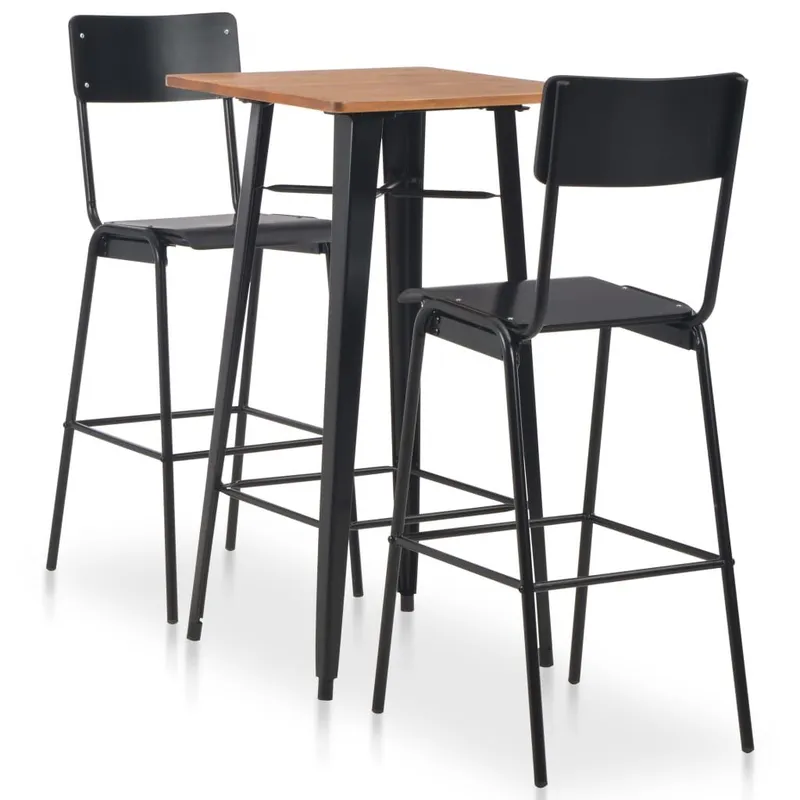 3-teiliges Bar-Set Stahl nero
