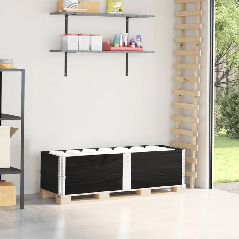 Paletten-Aufsatzrahmen 2 Stk. nero 150x50 legno massiccio pino