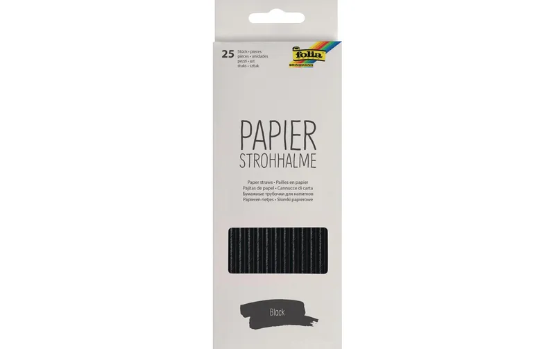 Folia Strohhalm Papier, 25 pièces, noir