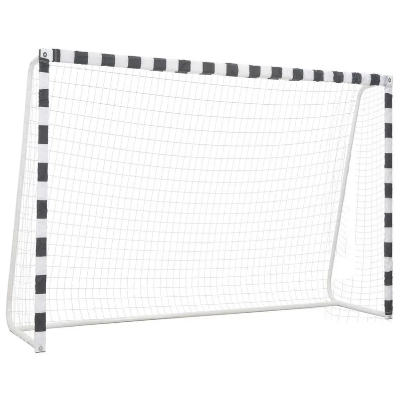 Fußballtor 300 x 200 x 90 cm metal black and white