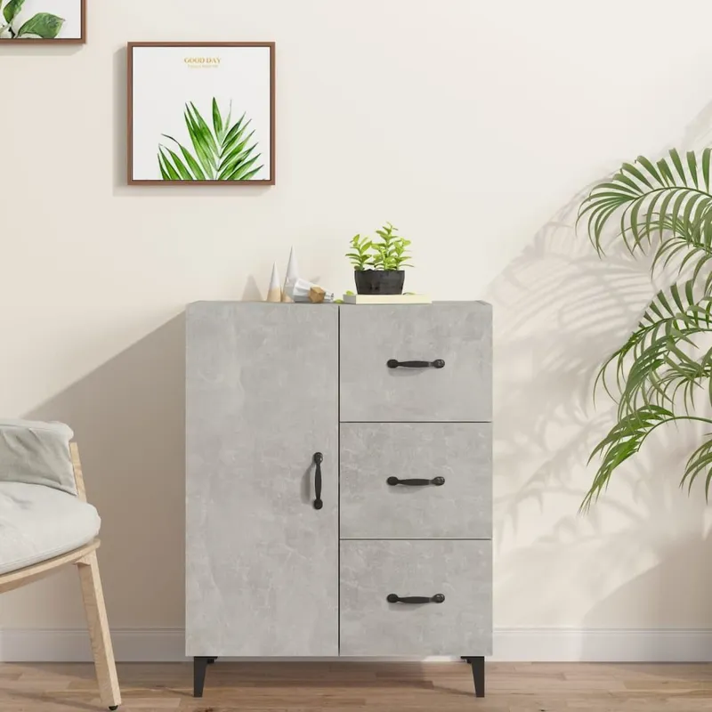 Sideboard Betongrau 69,5x34x90 cm derivato del legno