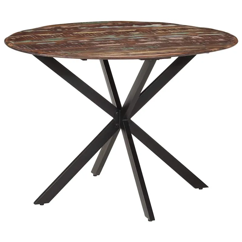 Esstisch Ø110x78 cm Altholz Massiv und Stahl