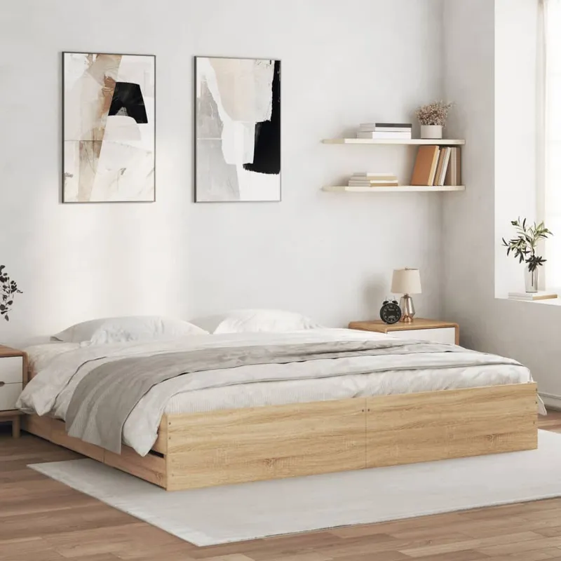 Bettgestell mit Schubladen Sonoma-Eiche 180x200cm derivato del legno
