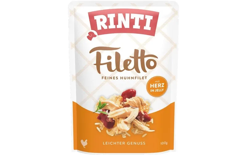 Rinti Nassfutter Filetto Huhn + Herz in Jelly, 100 g