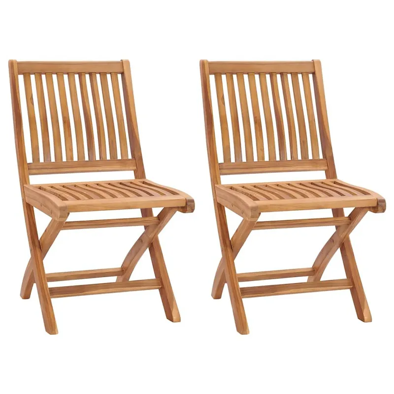 Klappstühle, 2 pezzi, Massivholz Teakholz
