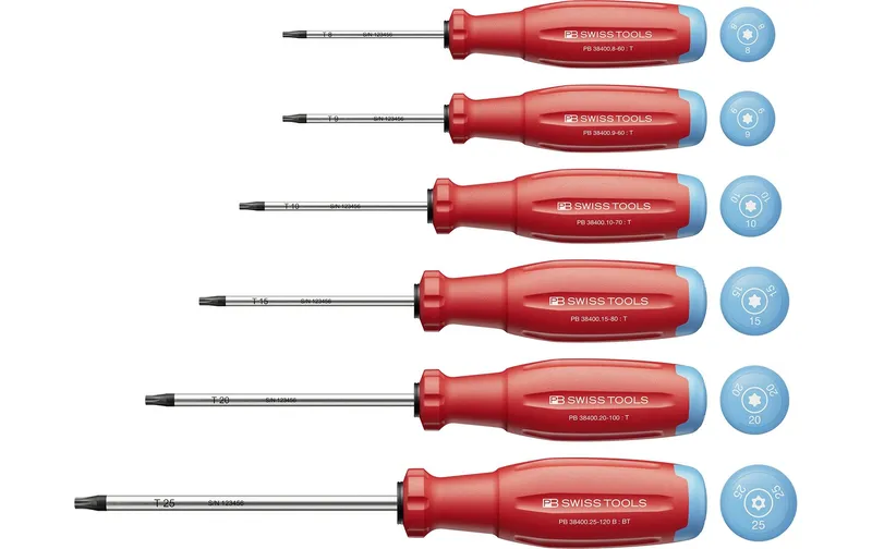 PB Swiss Tools Schraubenzieher-Set SwissGrip Evo PB 38440 Torx Rot