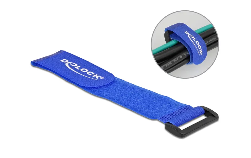 Delock Klettkabelbinder bleu 280 mm x 38 mm 3 pièces