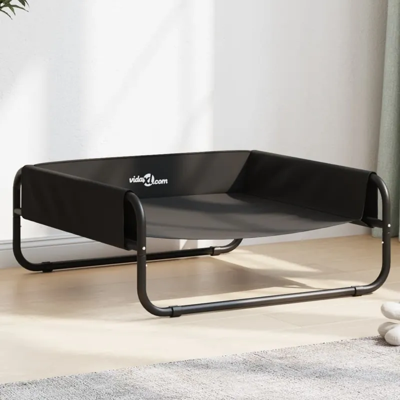 Lit surélevé pour chien anthracite tissu Oxford et acier