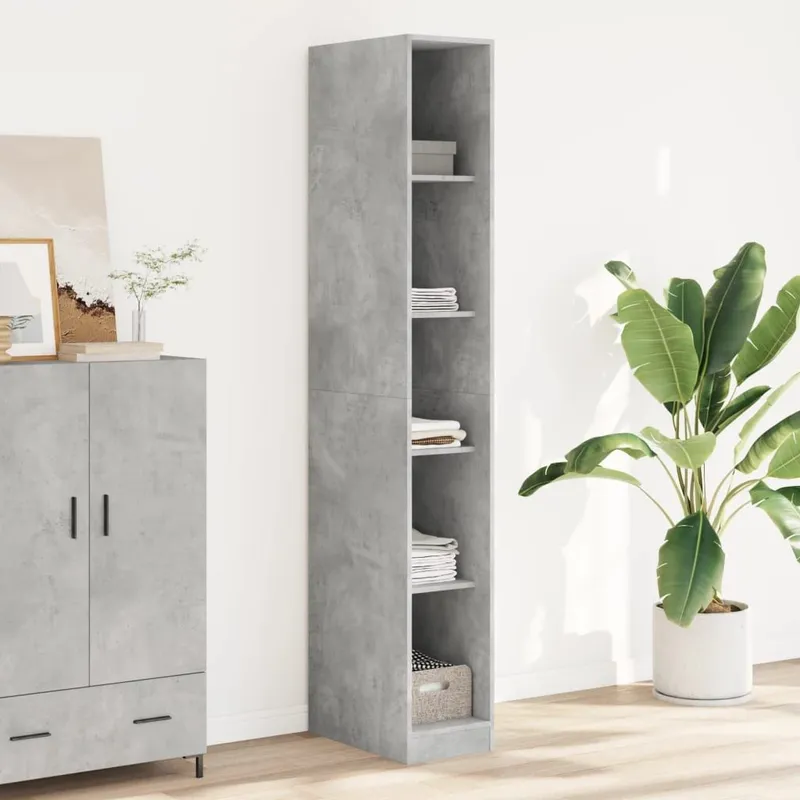 Armadio Grigio Cemento 30x50x200 cm Legno Ingegnerizzato