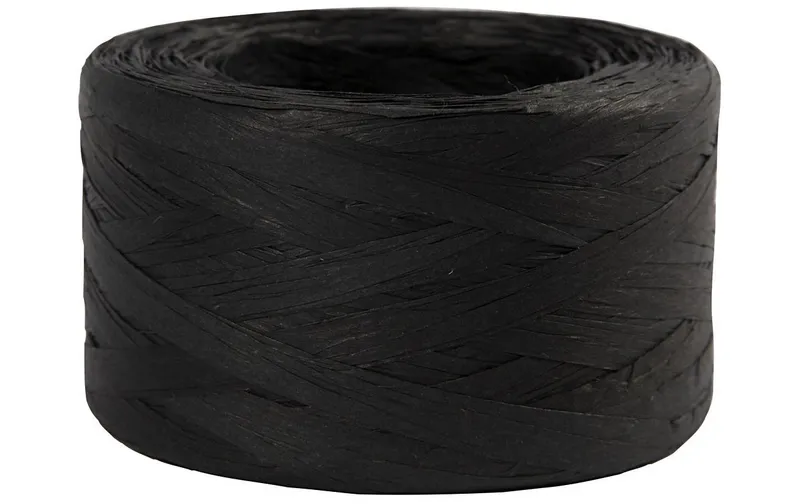 Creativ Company Geschenkband Raffiabast 8 mm x 100 m, noir