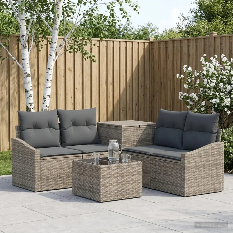 Ensemble de Canapés 6 pc Gris et Gris foncé