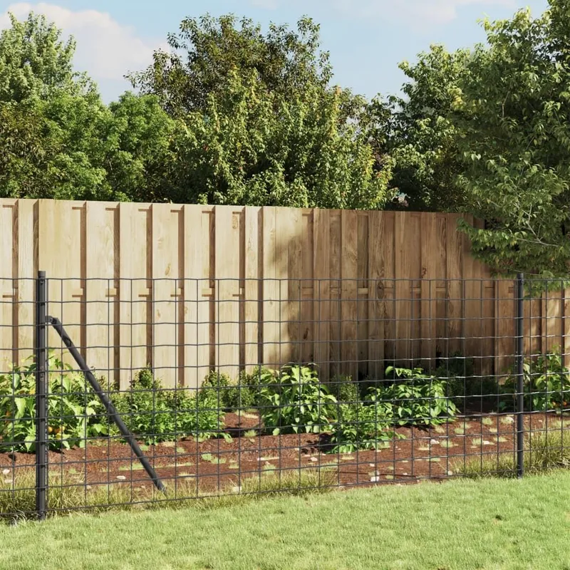 Maschendrahtzaun mit Bodenhülsen anthracite 1,1x25 m
