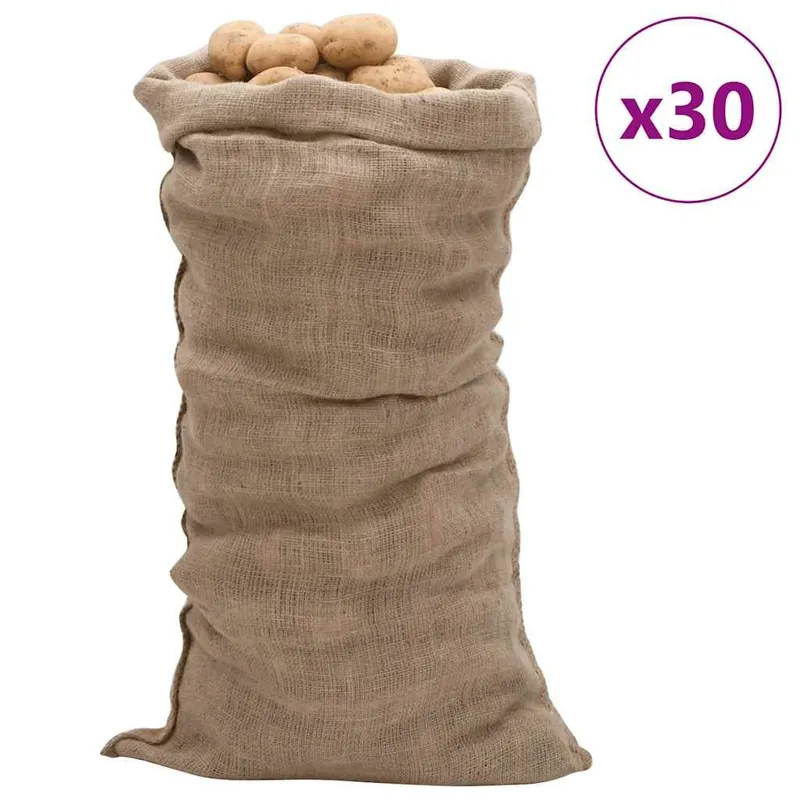 Sacs en jute 30 pcs 65x135 cm 100 % jute 220 g/m²