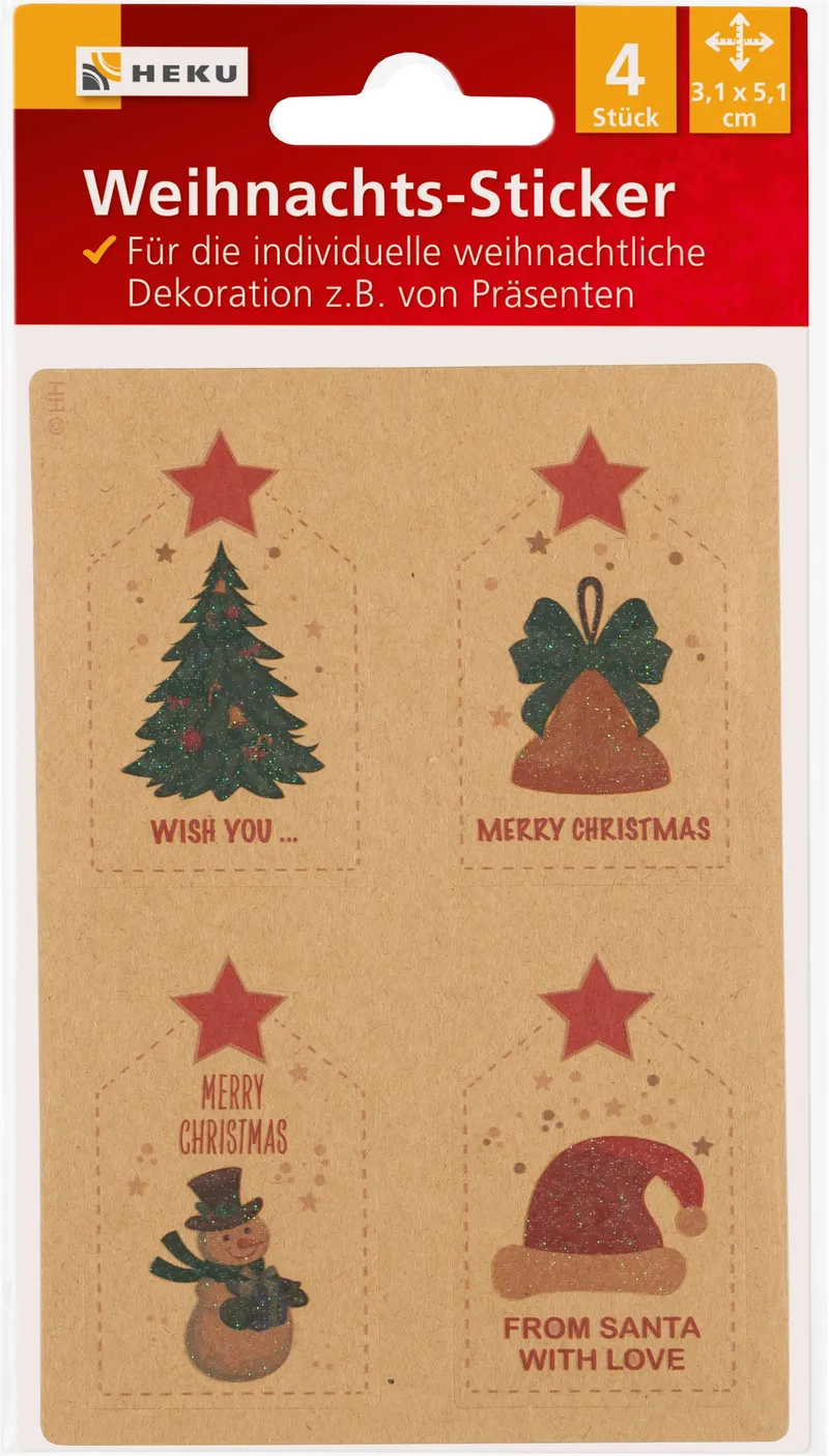 Klebesticker Set Weihnachten
