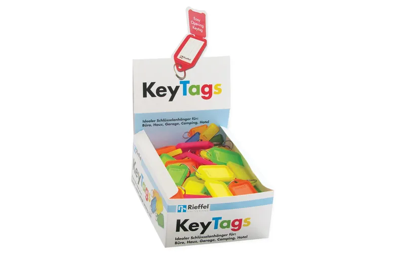 Robert Rieffel Schlüsselanhänger KeyTag 100 Schilder, Neon assortiert