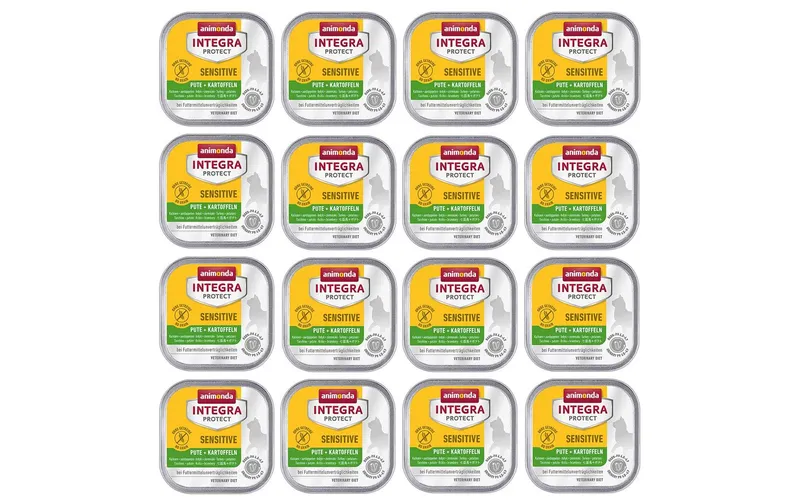 Animonda Integra Protect Nassfutter Sensitive Pute & Kartoffel, 16 x 100 g