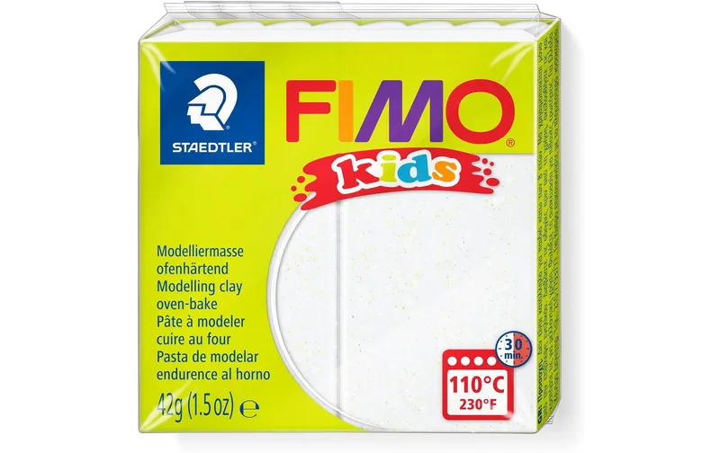 Fimo Modelliermasse Kids Glitter bianco