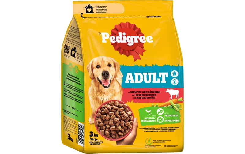 Pedigree Trockenfutter Adult Rind e Gemüse, 3 kg