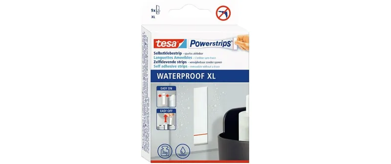 tesa Klebehaken Powerstrips Wasserfall 3 kg, bianco