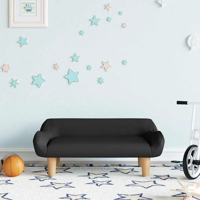 Canapé pour enfants noir 70x40x24 cm tissu