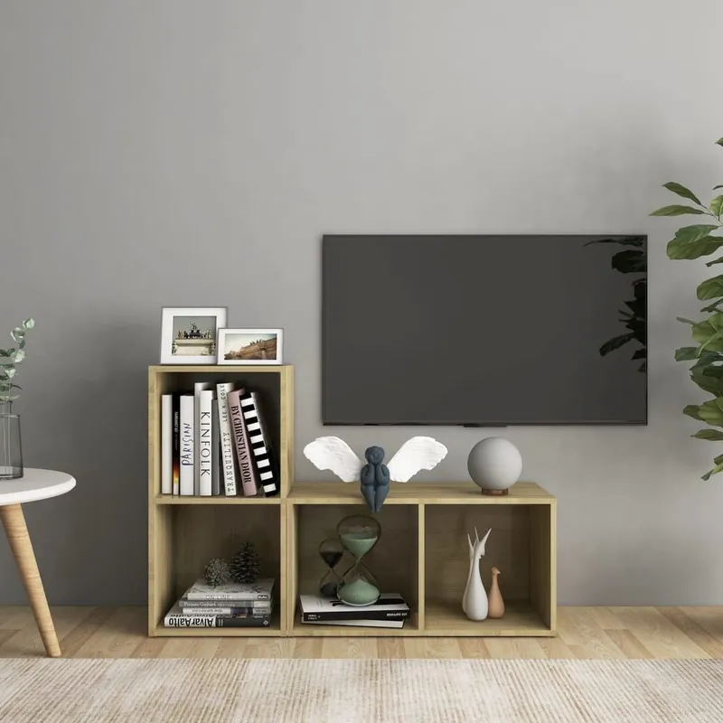 TV-Schränke 2 Stk. Sonoma-Eiche 72x35x36,5 cm Holzwerkstoff