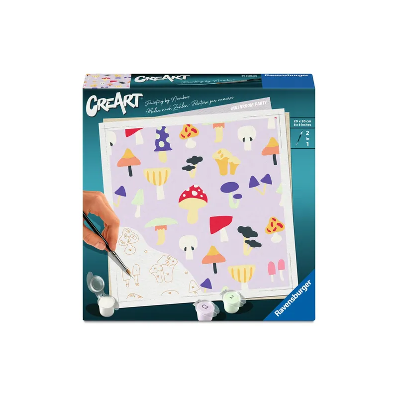 Ravensburger Malen nach Zahlen CreArt, Adults Trend – Pilzparty