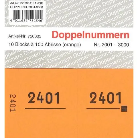 Numméro de vestiaire orange120x60mm 2001-3000 orange