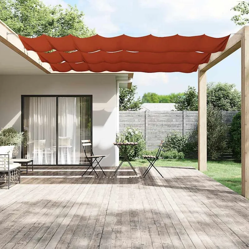Auvent vertical Terre cuite 100x800 cm Tissu oxford