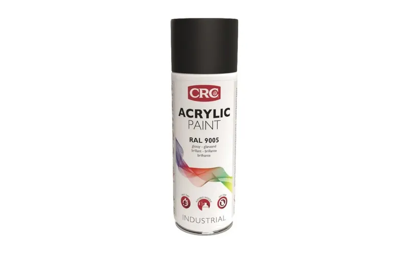 CRC Sprühfarbe ACRYLIC PAINT 9005 Tiefschwarz Glanz 400 ml