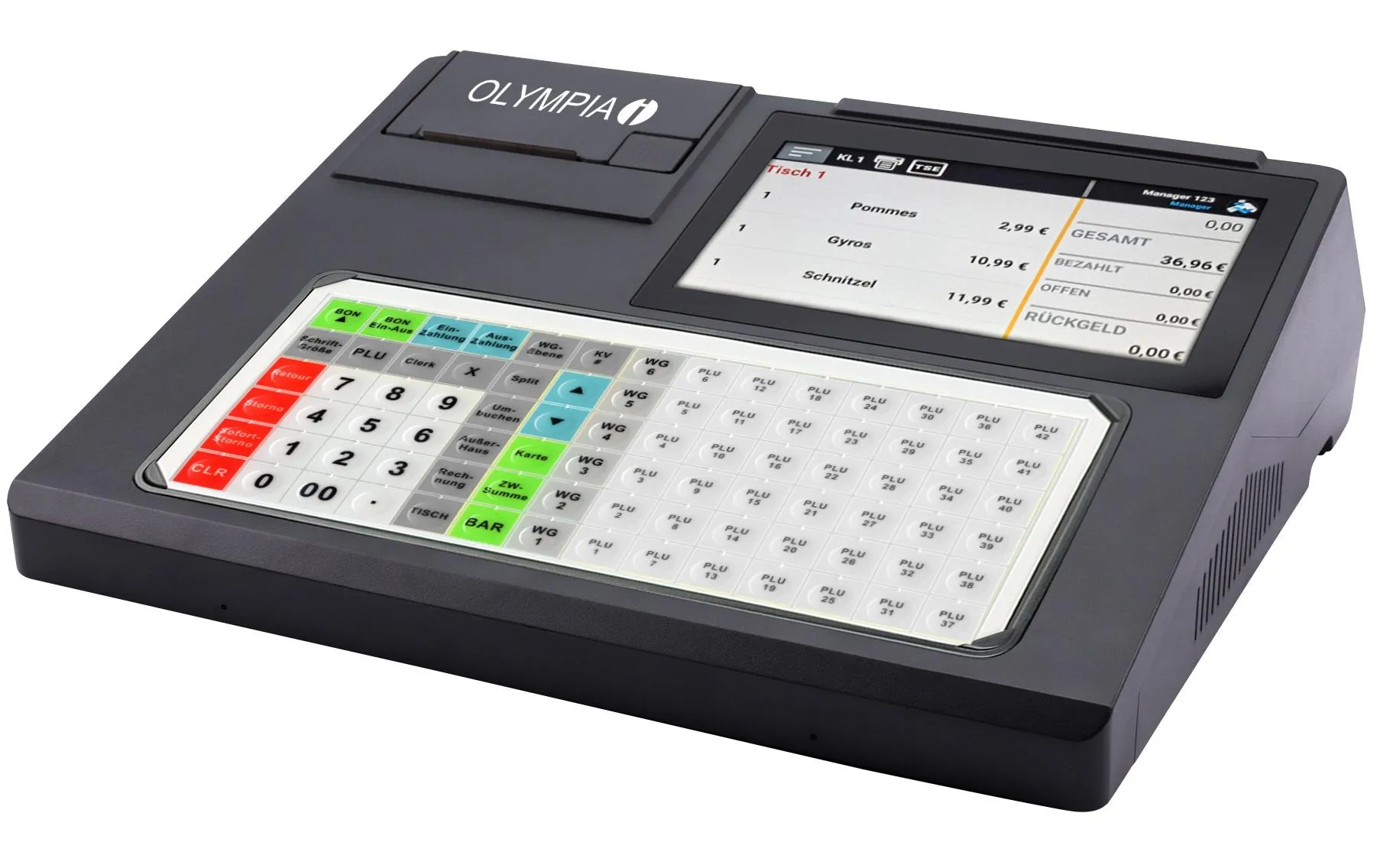 Olympia Registrierkasse K200 Plus, Schwarz