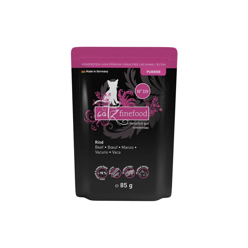 catz finefood Nassfutter Purrrr No.119 Rind, 85 g