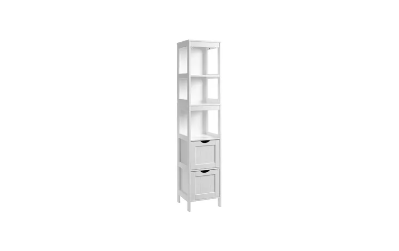 VASAGLE Badezimmerregal Landhausstil 30 x 141.5 cm, Weiss