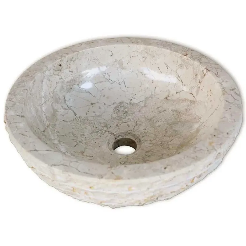 Waschbecken Marmor 40 cm Creme