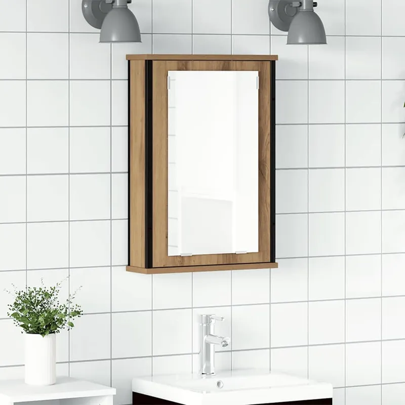 Bad-Spiegelschrank Artisan-Eiche 42x12x60 cm derivato del legno