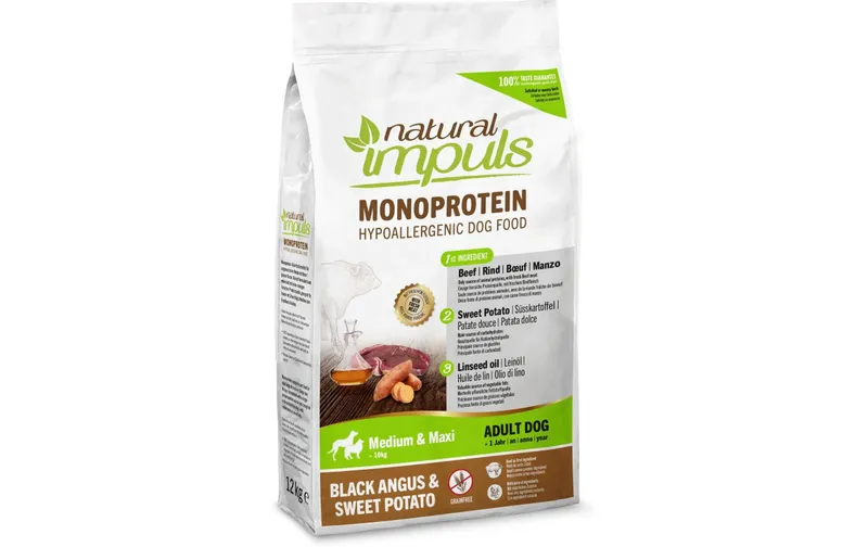 Natural Impuls Trockenfutter Adult Med/Ma Angus Rind 12 kg